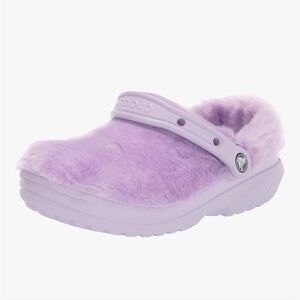CROCS Classic Fur Sure Fuzzy Clogs in Purple